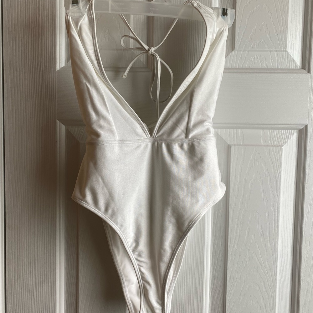 White low cut forever 21 bathingsuit.  Small.  NWT